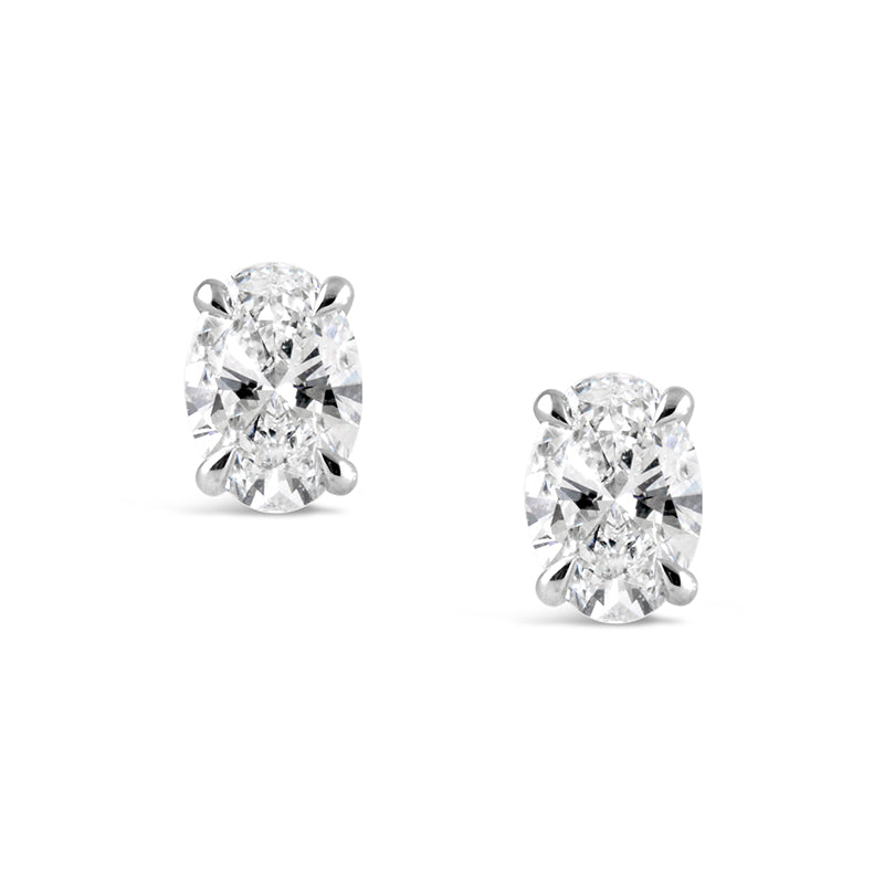 Oval Cut Diamond Solitaire Stud Earrings 2.20ct