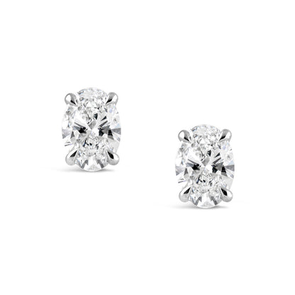 Oval Cut Diamond Solitaire Stud Earrings 2.20ct