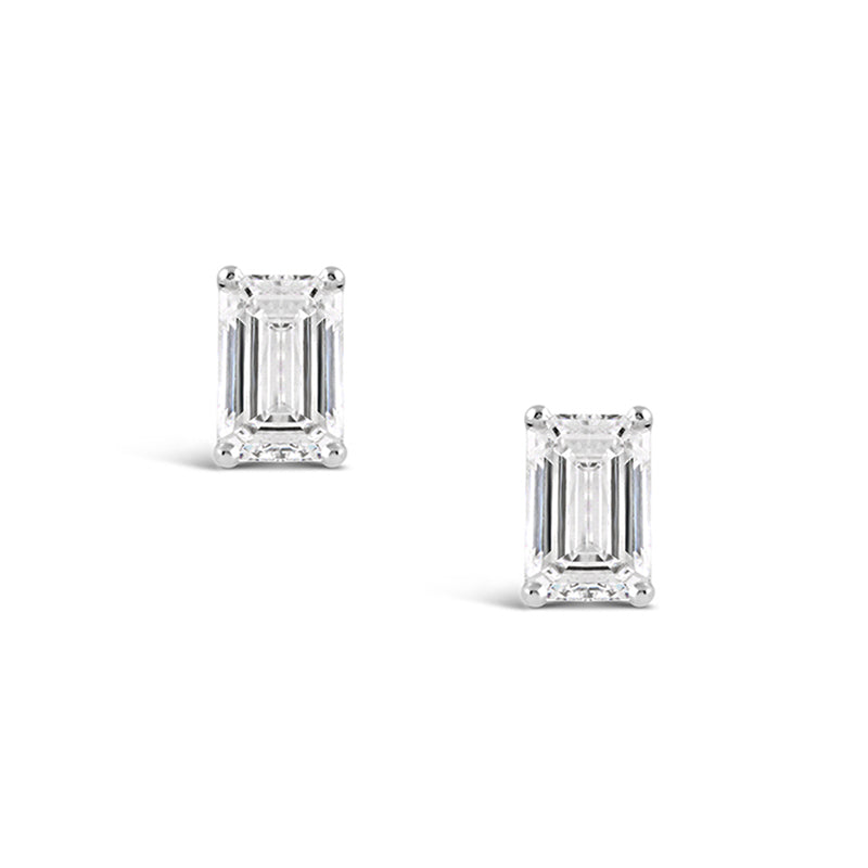 Emerald Cut Diamond Solitaire Stud Earrings 1.40ct