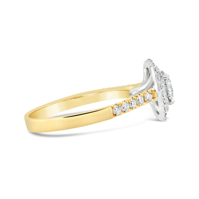 Round Brilliant Cut Double Halo Engagement Ring 1.13ct