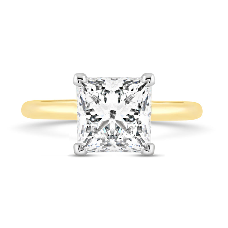 Princess Cut Solitaire Engagement Ring 3.04ct