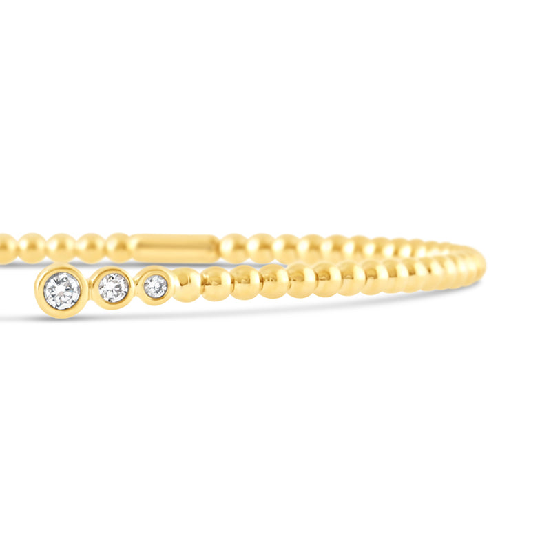 6 Stone Diamond Open Bead Bangle 0.25ct