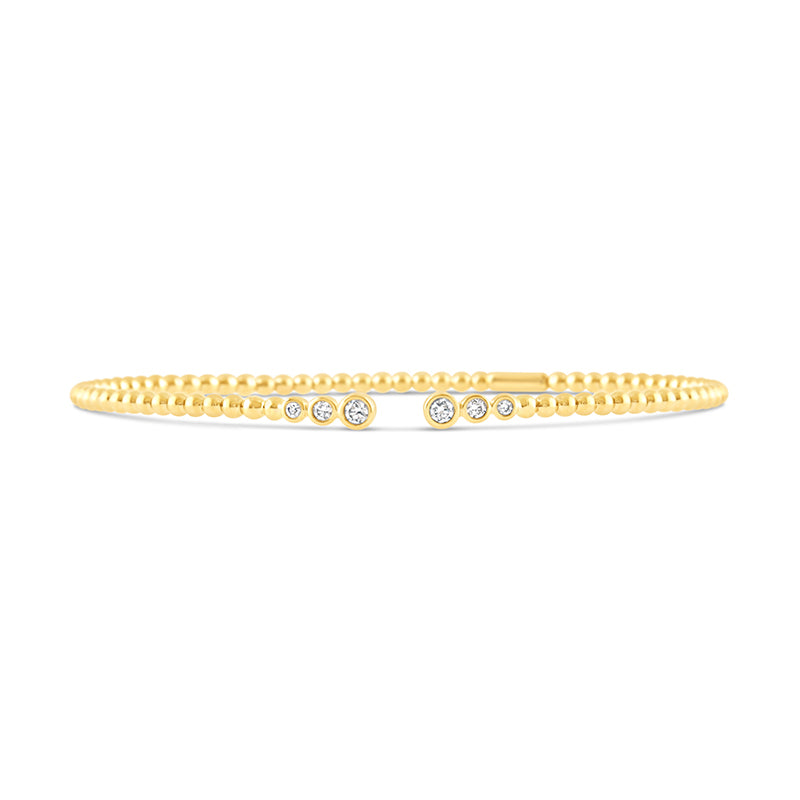 6 Stone Diamond Open Bead Bangle 0.25ct
