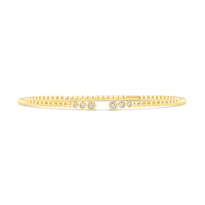 6 Stone Diamond Open Bead Bangle 0.25ct