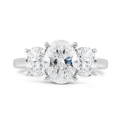 Oval Three Stone Trilogy Diamond Ring 2.51ct