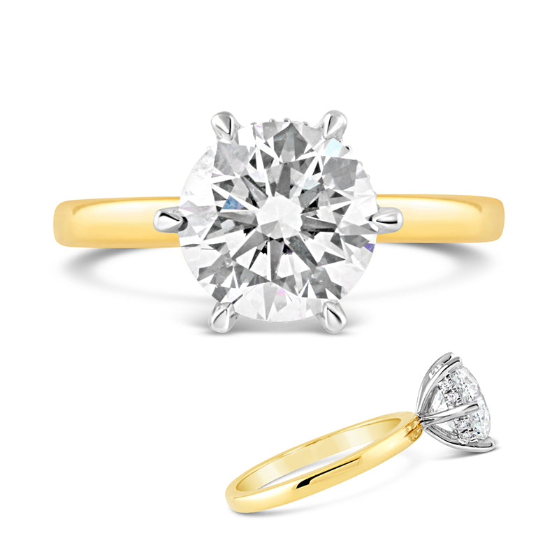 Six Claw Round Brilliant Solitaire Classic Engagement Ring 2.57ct