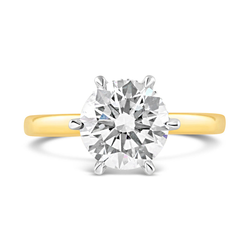 Six Claw Round Brilliant Solitaire Classic Engagement Ring 2.57ct
