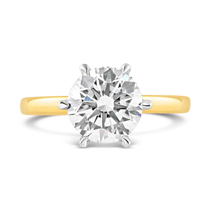 Six Claw Round Brilliant Solitaire Classic Engagement Ring 2.57ct