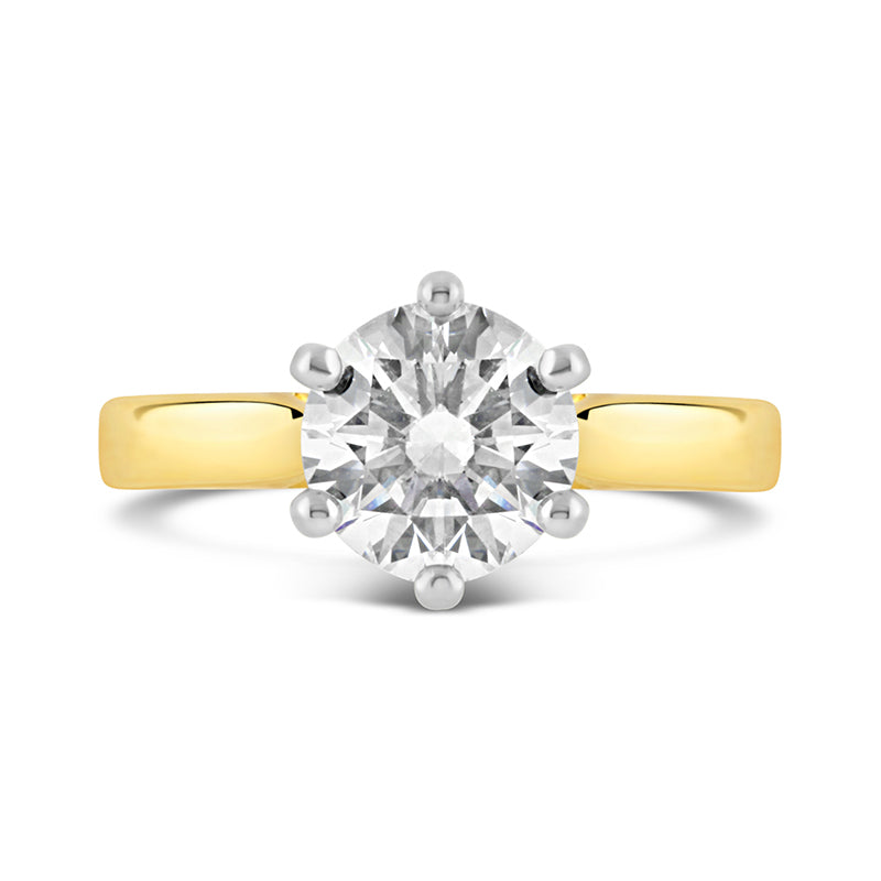 6 Claw Round Brilliant Cut Engagement Ring 2.01ct