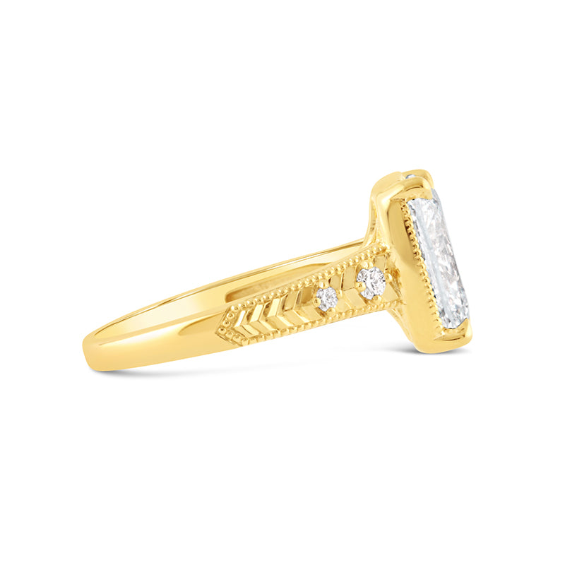 Vintage Inspired Cushion Solitaire Diamond Engagement Ring 4.21ct