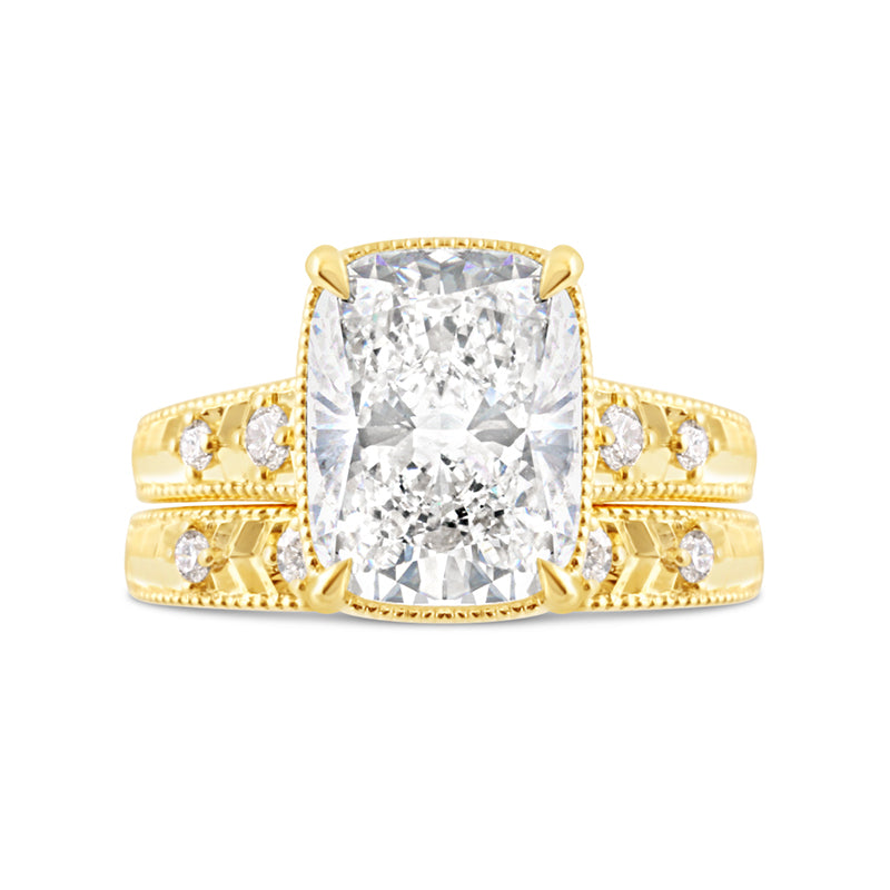 Vintage Inspired Cushion Solitaire Diamond Engagement Ring 4.21ct