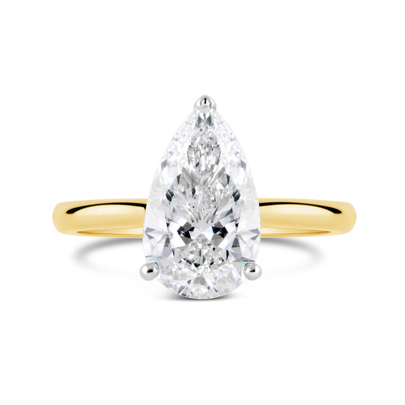 Pear Solitaire Diamond Engagement Ring 3.02ct