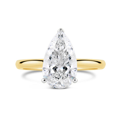 Pear Solitaire Diamond Engagement Ring 3.02ct