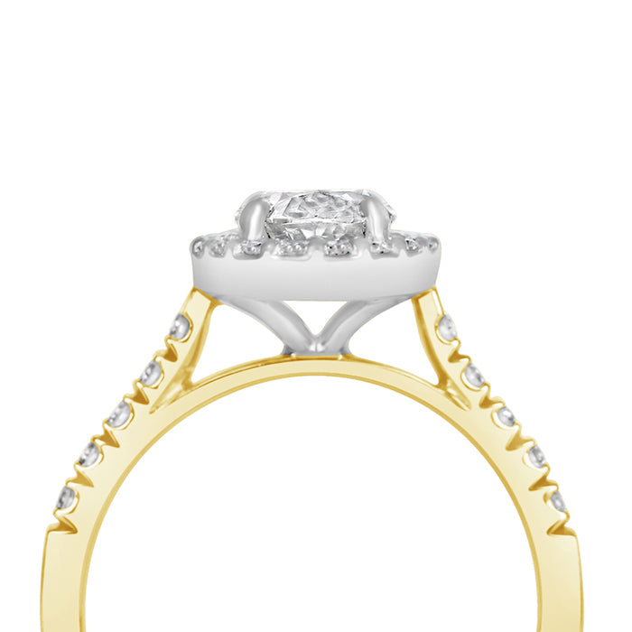 Oval Halo Engagement Ring 2.66ct