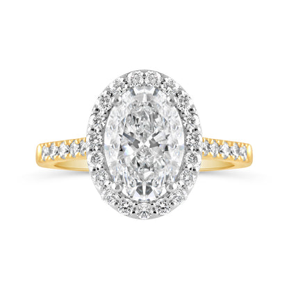Oval Halo Engagement Ring 2.66ct