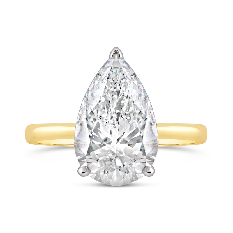 Pear Cut Solitaire Engagement Ring 4.01ct