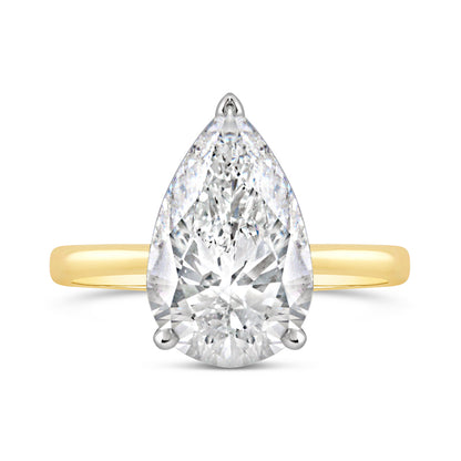 Pear Cut Solitaire Engagement Ring 4.01ct