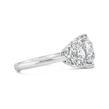 Round Brilliant 6 Claw Diamond Trilogy Ring 6.71ct