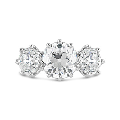 Round Brilliant 6 Claw Diamond Trilogy Ring 6.71ct