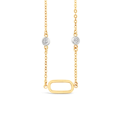 Oval Link &amp; Bezel Set Diamond Multi Station Bracelet