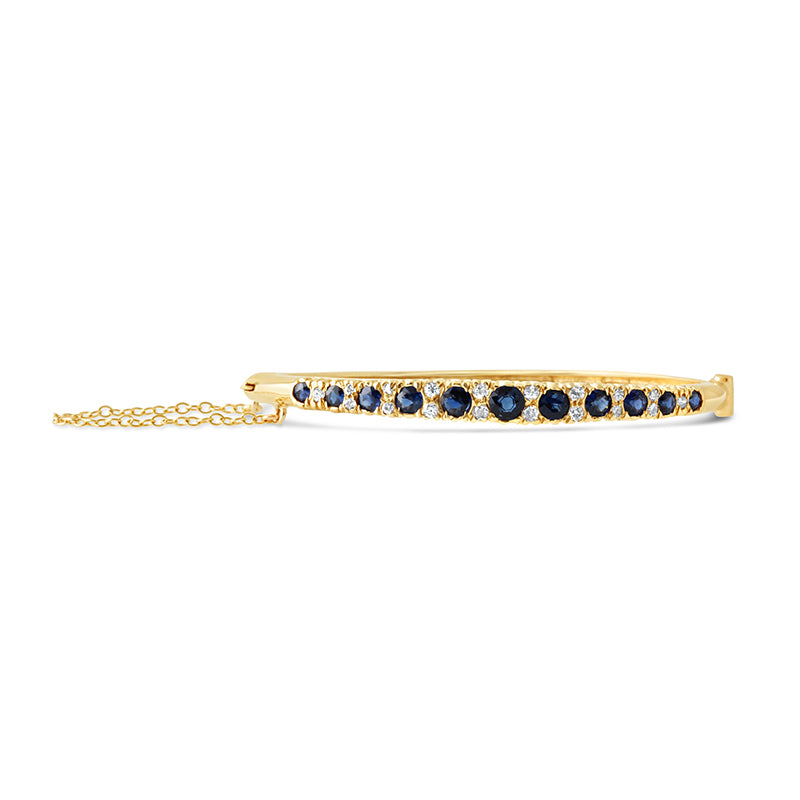 Vintage Sapphire &amp; Diamond Graduated Bangle