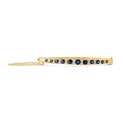 Vintage Sapphire &amp; Diamond Graduated Bangle