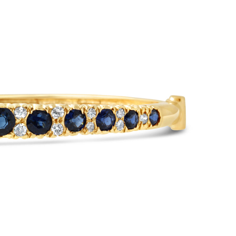 Vintage Sapphire &amp; Diamond Graduated Bangle