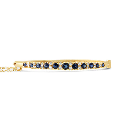 Vintage Sapphire &amp; Diamond Graduated Bangle