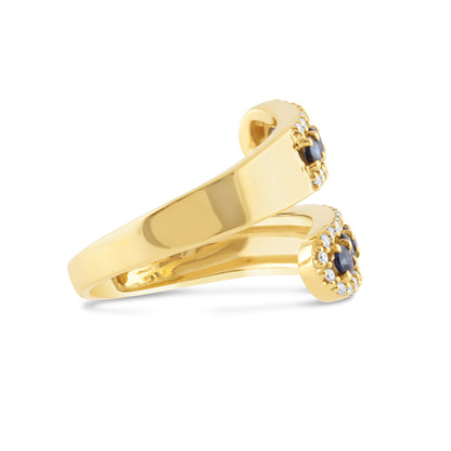 Sapphire &amp; Diamond Wrap Around Ring