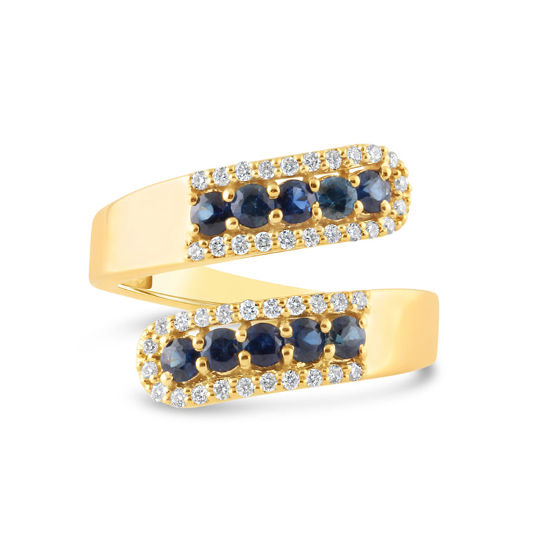 Sapphire &amp; Diamond Wrap Around Ring