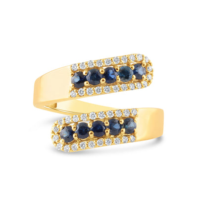 Sapphire &amp; Diamond Wrap Around Ring