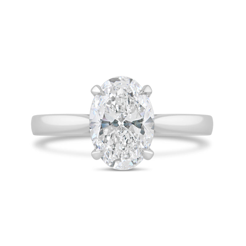 Oval Solitaire Diamond Engagement Ring 2.02ct