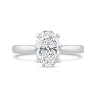 Oval Solitaire Diamond Engagement Ring 2.02ct