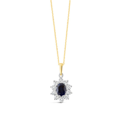 Emerald &amp; Diamond Cluster Pendant