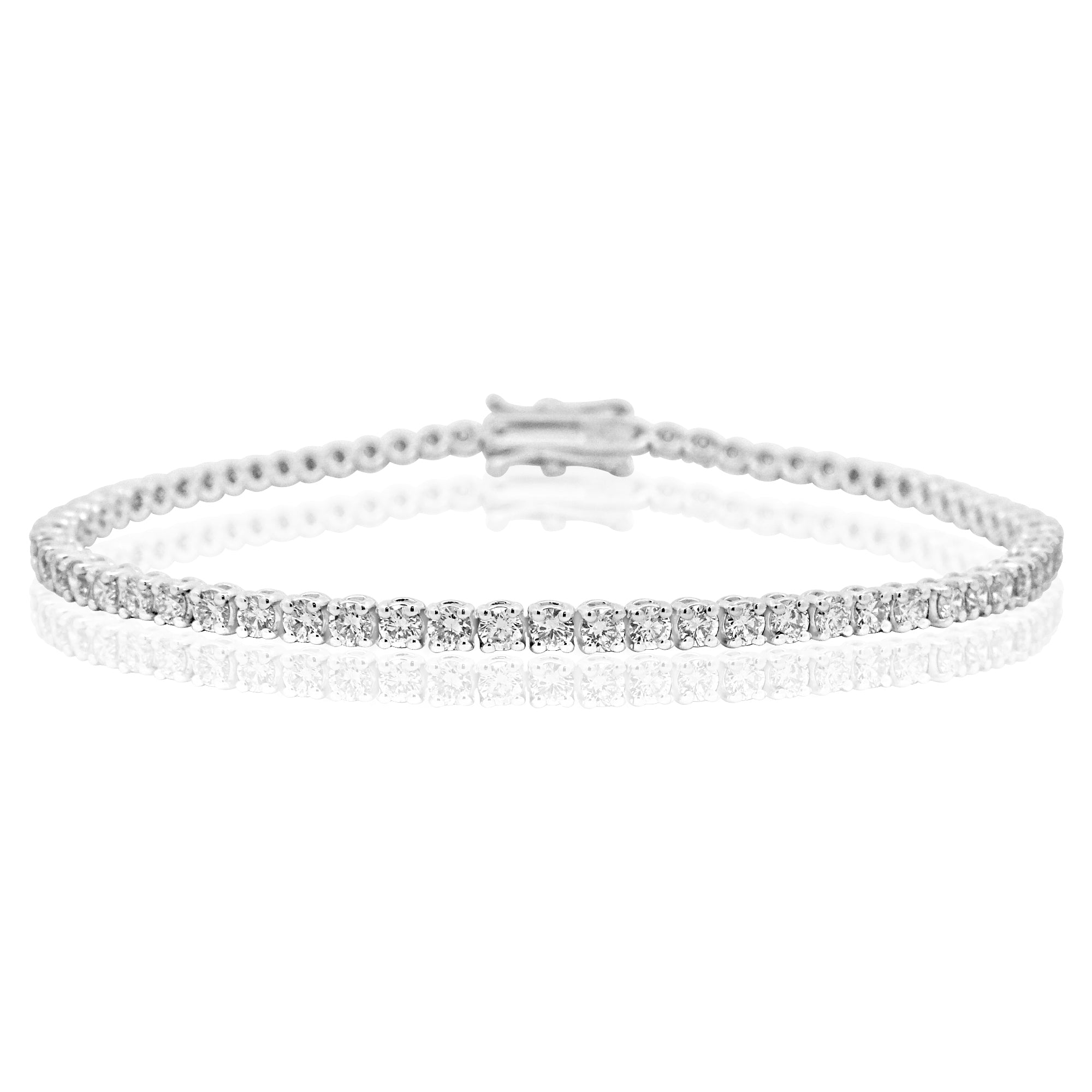 Round Brilliant Cut Diamond Tennis Bracelet 3.17ct
