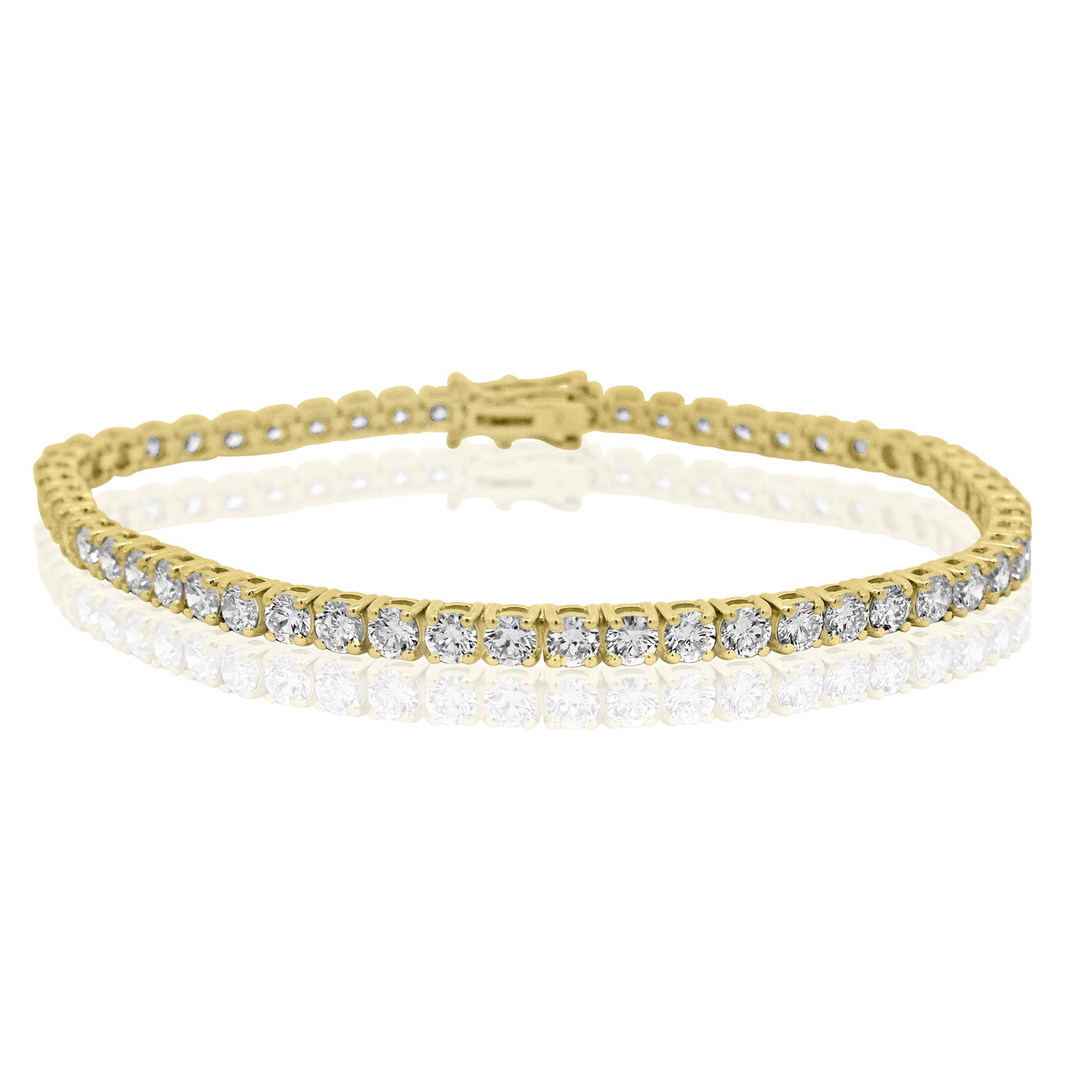 Round Brilliant Cut Diamond Tennis Bracelet 4.09ct