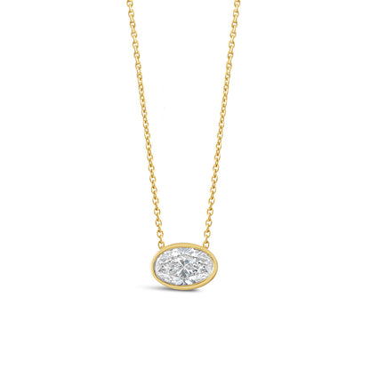 Oval Cut Bezel Set Diamond Pendant 2.08ct