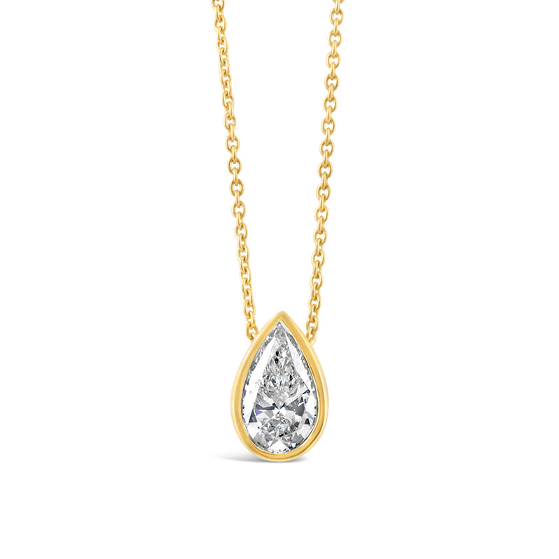 Pear Cut Bezel Set Diamond Pendant 2.08ct