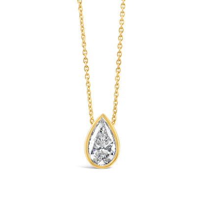 Pear Cut Bezel Set Diamond Pendant 2.08ct