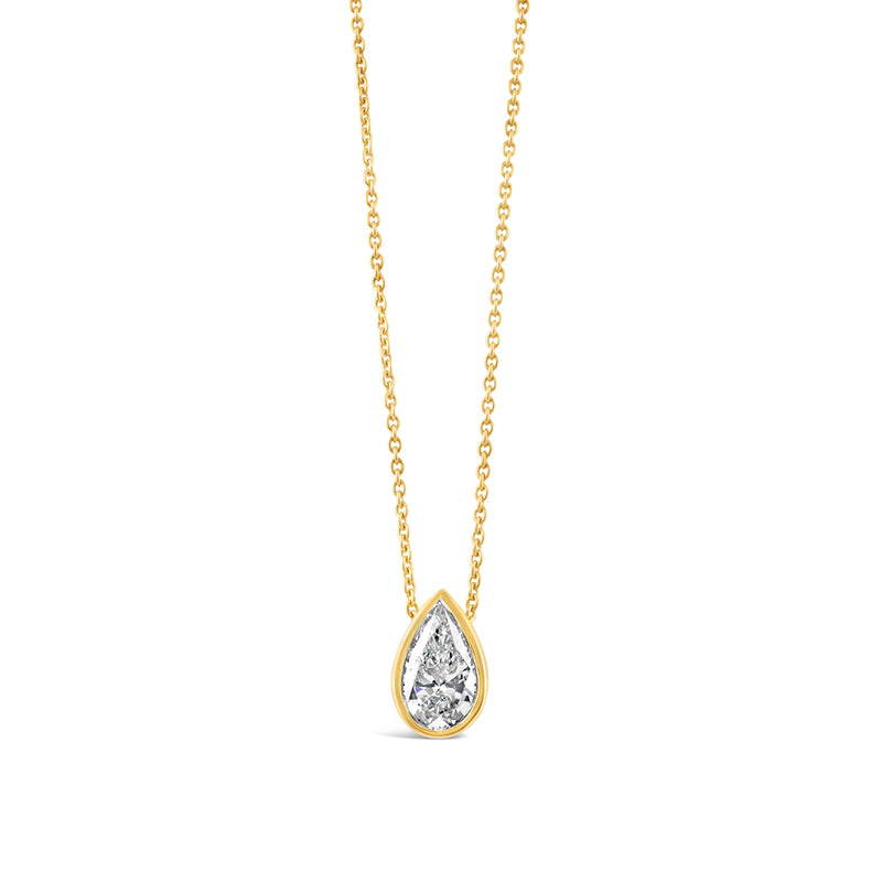 Pear Cut Bezel Set Diamond Pendant 2.08ct