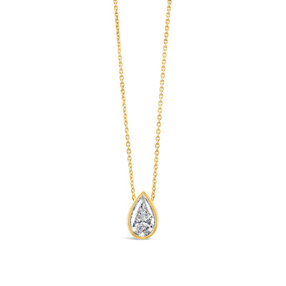 Pear Cut Bezel Set Diamond Pendant 2.08ct