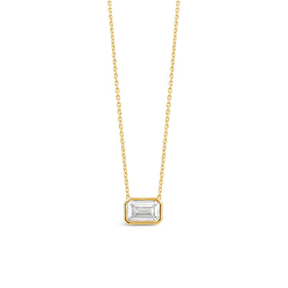 Emerald Cut Bezel Set Diamond Pendant 2.05ct