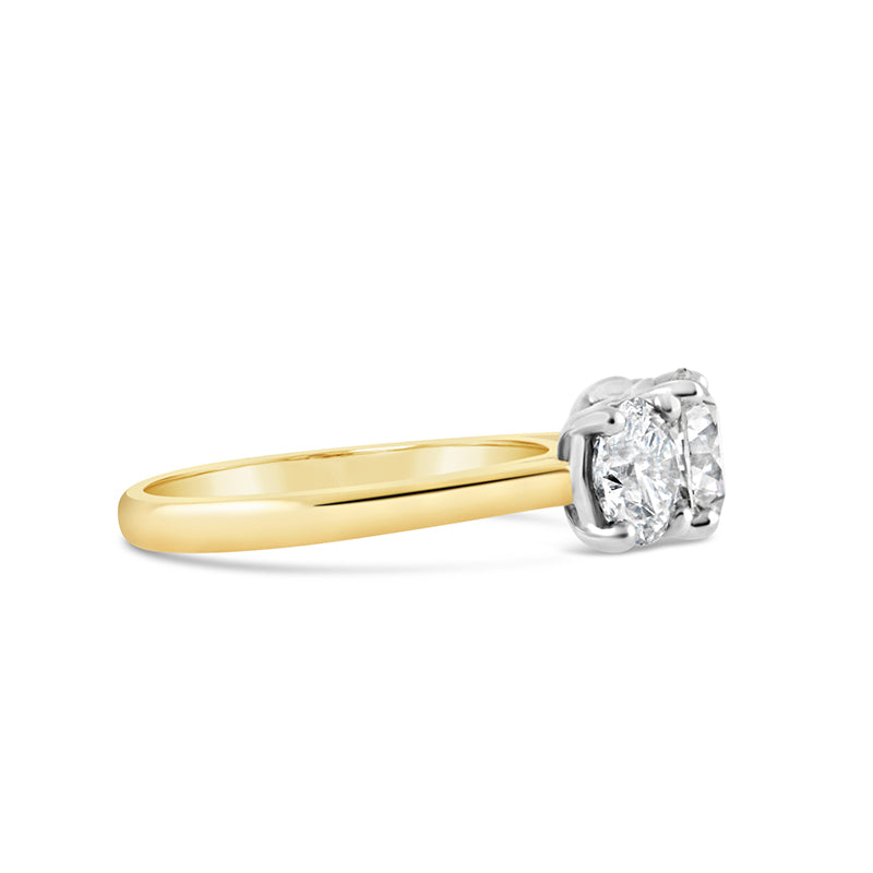 Round Brilliant Three Stone Engagement Ring 3.73ct