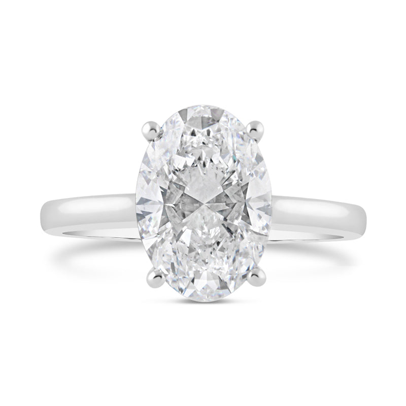 Oval Solitaire Engagement Ring 3.06ct