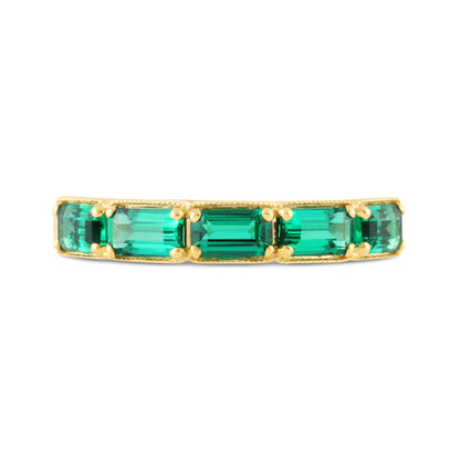 Baguette Cut Emerald 5 Stone Ring