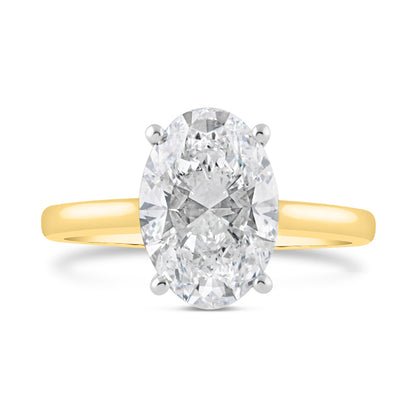 Oval Solitaire Engagement Ring 3.04ct