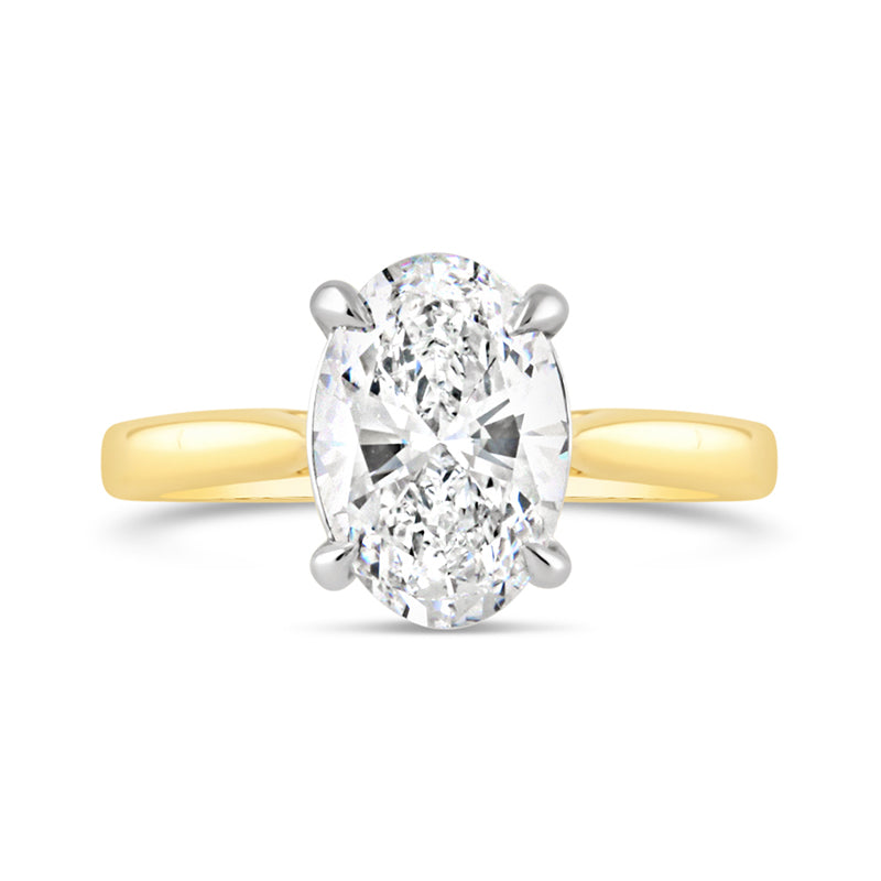 Oval Cut Cathedral Setting Solitaire Diamond Ring 2.01ct