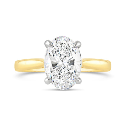 Oval Cut Cathedral Setting Solitaire Diamond Ring 2.01ct