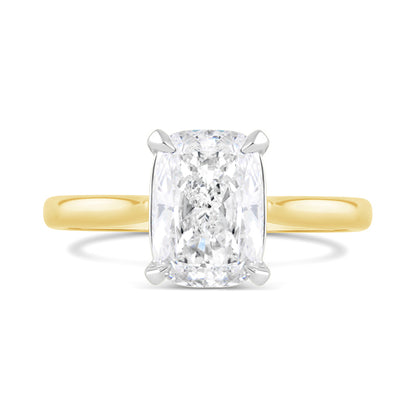 Cushion Cut Trellis Solitaire Diamond Engagement Ring 2.56ct