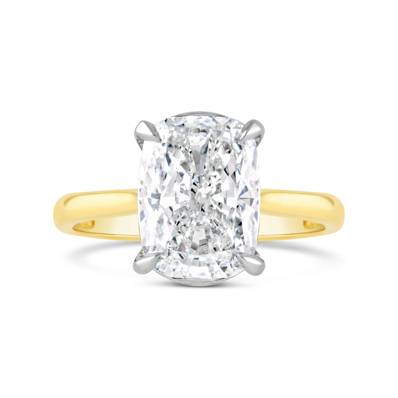 Cushion Cut Diamond Solitaire Engagement Ring 4.02ct